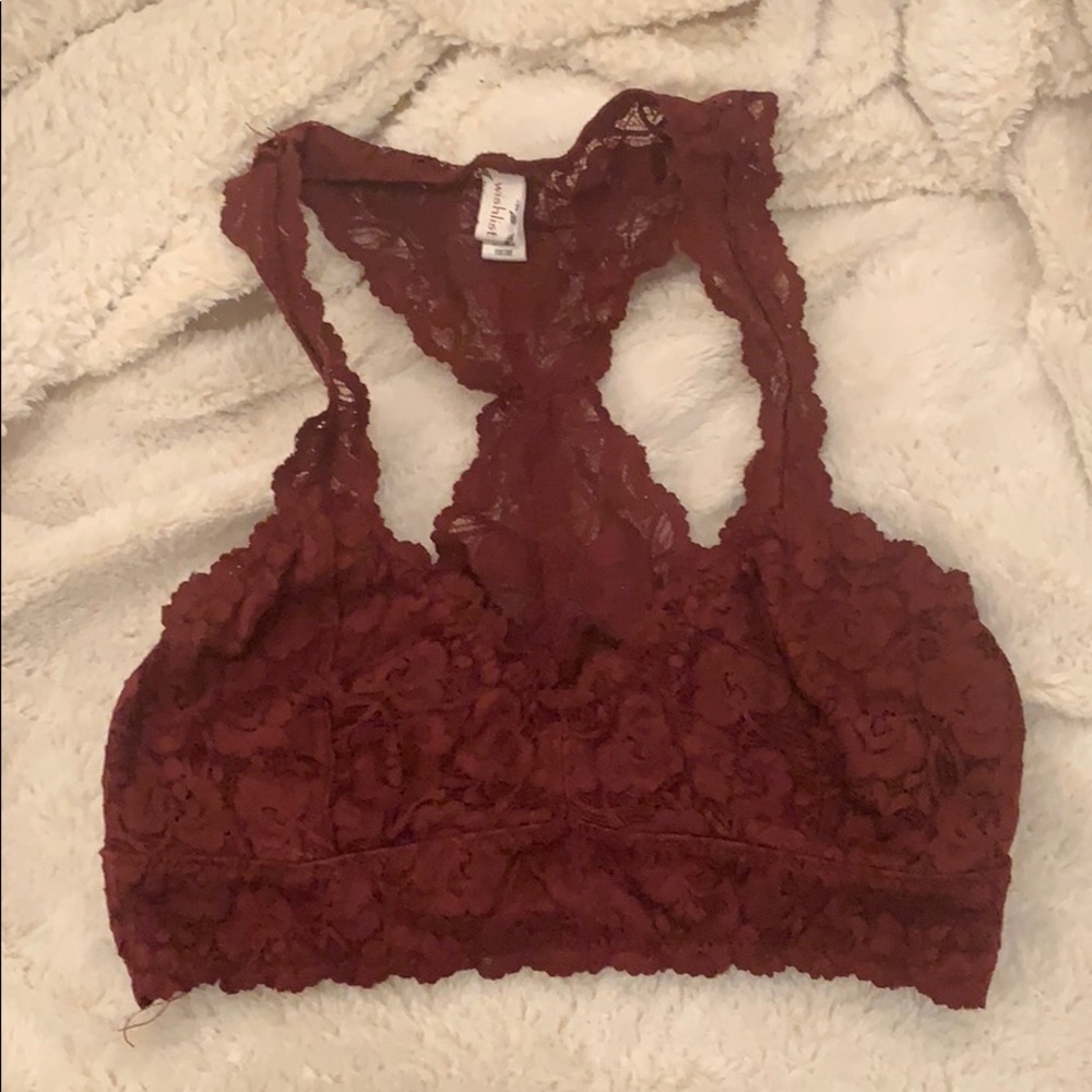 Burgundy Lace Bralette size L